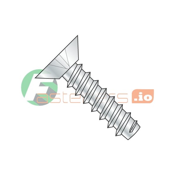 Newport Fasteners Thread Cutting Screw, #4 x 3/8 in, Zinc Plated Steel Flat Head Phillips Drive, 10000 PK 625458 - main